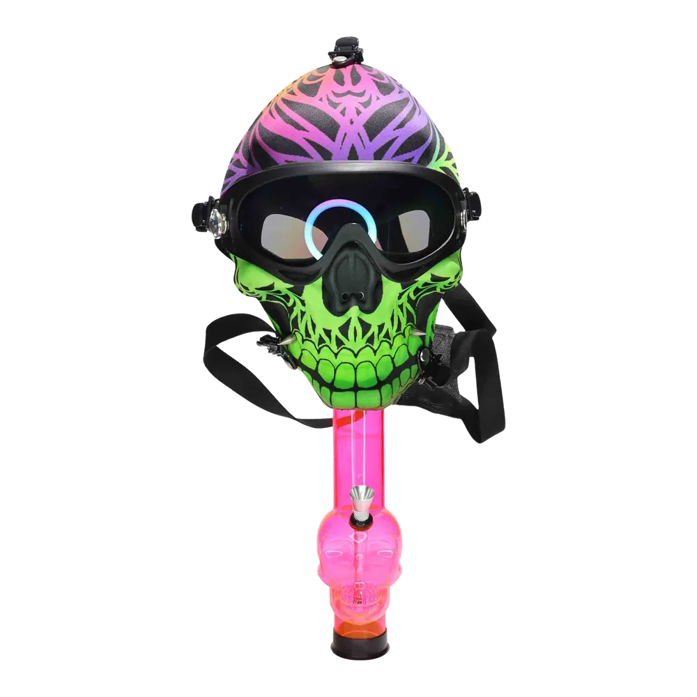 DankStop Smiling Neon Skull  Gas Mask