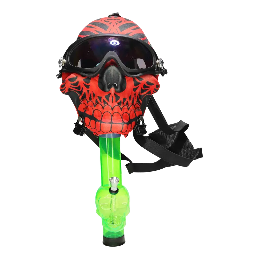 DankStop Smiling Red & Black Skull Gas Mask