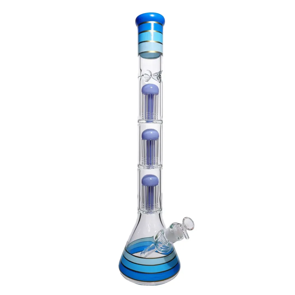 DankStop Triple Chamber Mushroom Perc Beaker Bong - 22 in.
