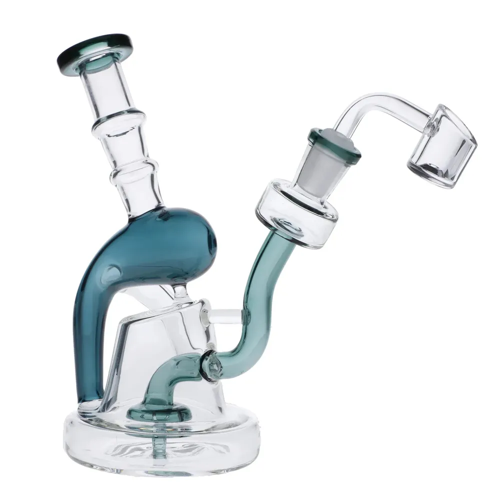 DankStop Bong Telescope Style 2 w/Quarta-Teal-7in