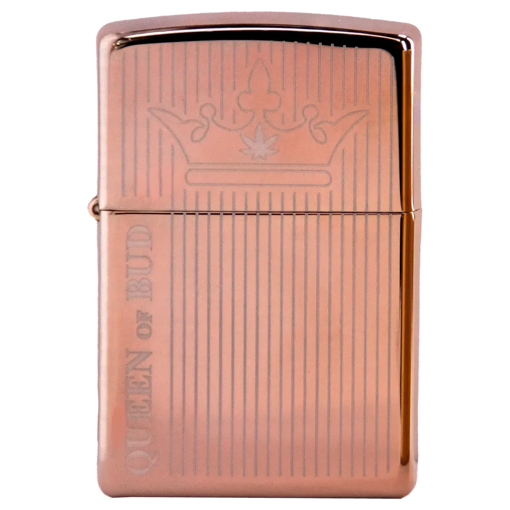Queen of Bud Rose Quartz Vertical Flame Zippo